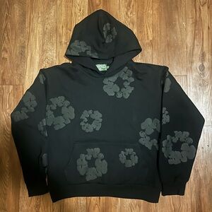 New Denim Tears Hoodie Cotton Wreath Sweatshirt 'Black Monochrome' Size Medium